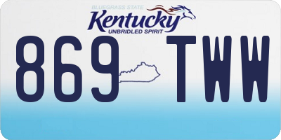 KY license plate 869TWW