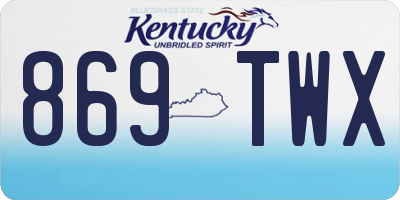 KY license plate 869TWX