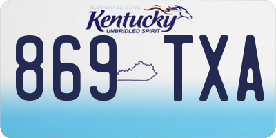 KY license plate 869TXA