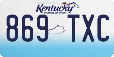 KY license plate 869TXC