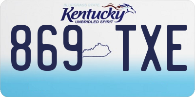 KY license plate 869TXE