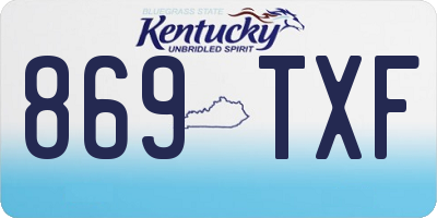 KY license plate 869TXF
