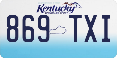 KY license plate 869TXI