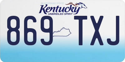 KY license plate 869TXJ