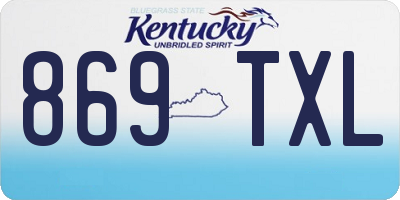KY license plate 869TXL