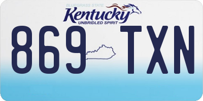 KY license plate 869TXN