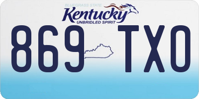 KY license plate 869TXO