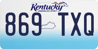 KY license plate 869TXQ