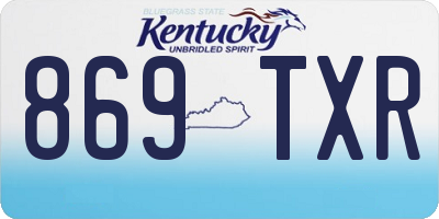 KY license plate 869TXR