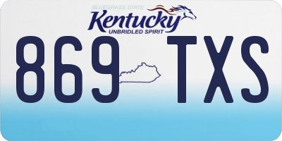 KY license plate 869TXS