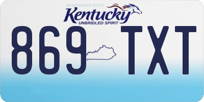 KY license plate 869TXT