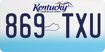 KY license plate 869TXU