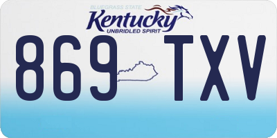 KY license plate 869TXV