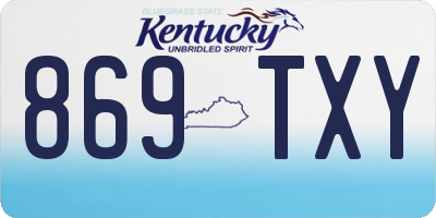KY license plate 869TXY
