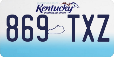 KY license plate 869TXZ