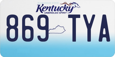 KY license plate 869TYA