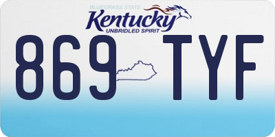 KY license plate 869TYF