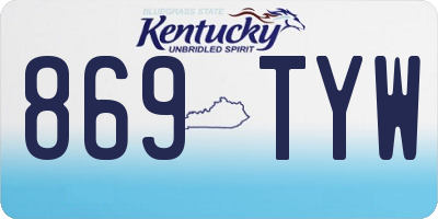 KY license plate 869TYW