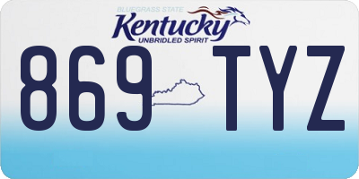 KY license plate 869TYZ