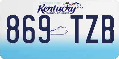 KY license plate 869TZB
