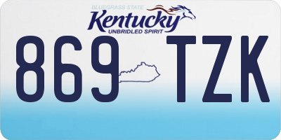 KY license plate 869TZK