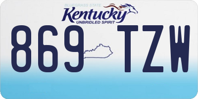 KY license plate 869TZW