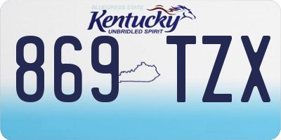 KY license plate 869TZX