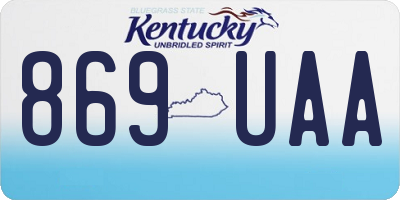 KY license plate 869UAA