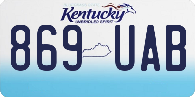 KY license plate 869UAB