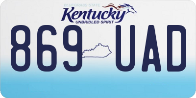 KY license plate 869UAD