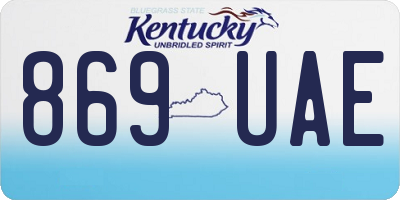 KY license plate 869UAE