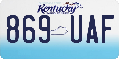 KY license plate 869UAF