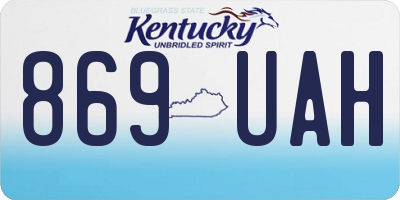 KY license plate 869UAH