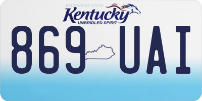 KY license plate 869UAI