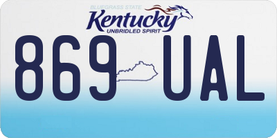 KY license plate 869UAL