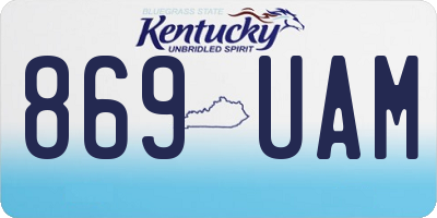 KY license plate 869UAM