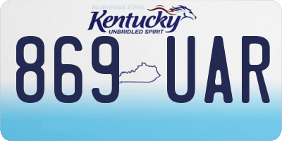 KY license plate 869UAR