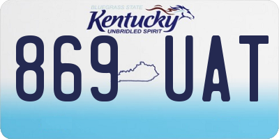 KY license plate 869UAT