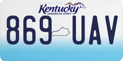 KY license plate 869UAV