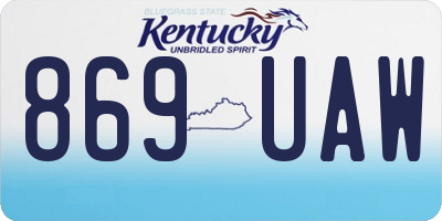 KY license plate 869UAW