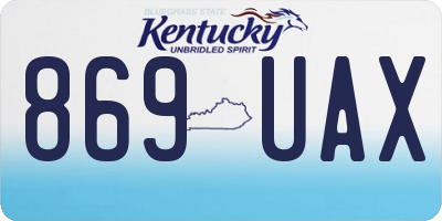 KY license plate 869UAX
