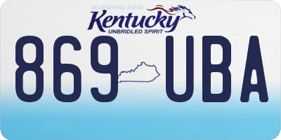 KY license plate 869UBA