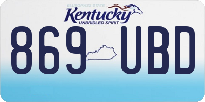 KY license plate 869UBD
