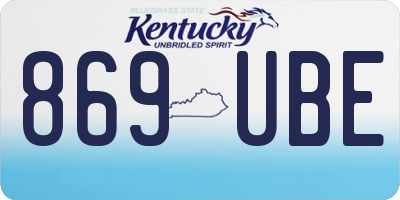 KY license plate 869UBE