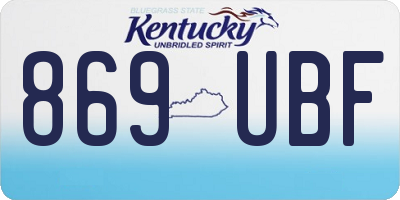 KY license plate 869UBF
