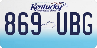 KY license plate 869UBG