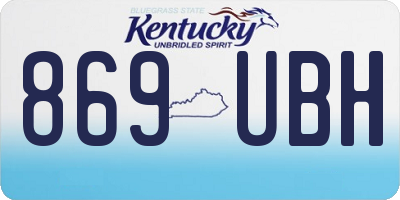 KY license plate 869UBH