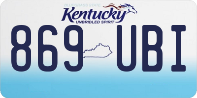 KY license plate 869UBI