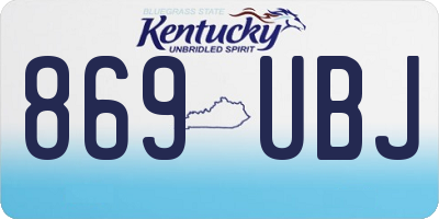 KY license plate 869UBJ