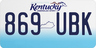 KY license plate 869UBK